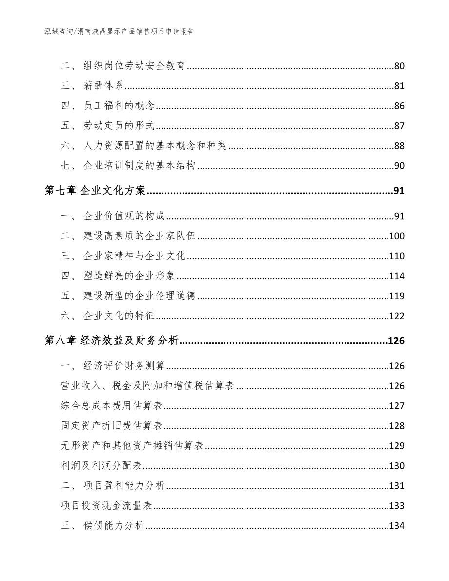 渭南液晶显示产品销售项目申请报告范文_第4页