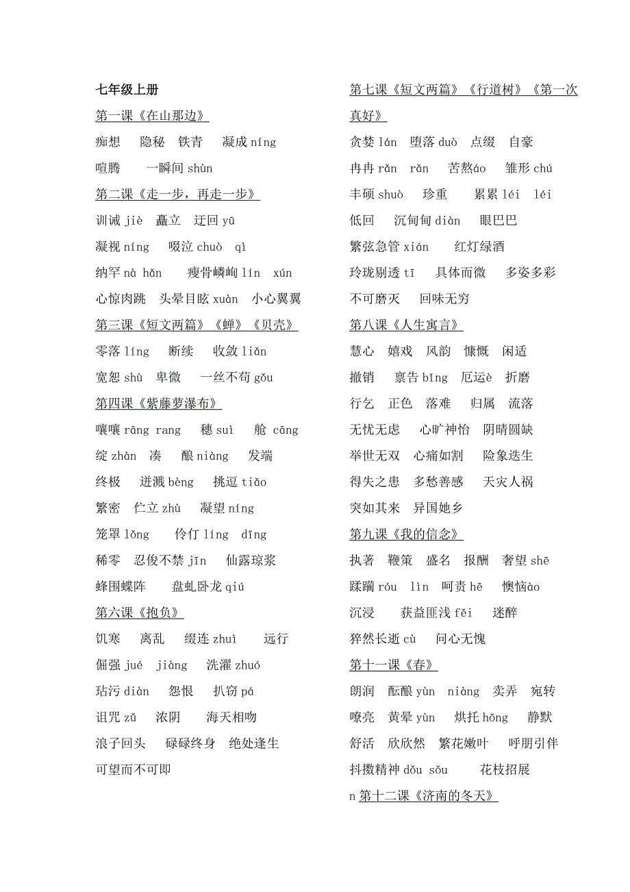 人教版中考语文常考词汇及其读音_第1页