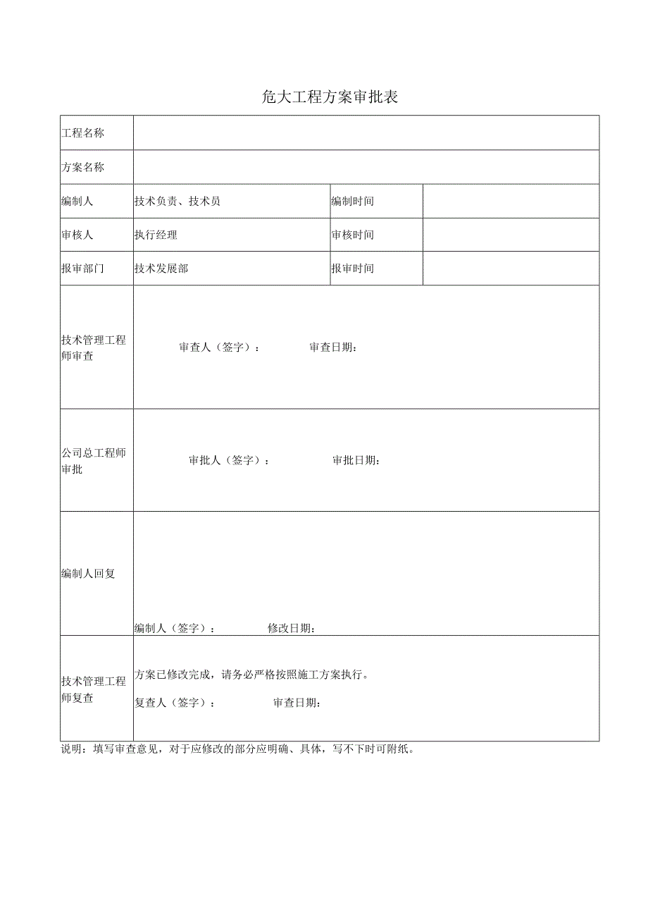 危大工程方案审批表_第1页