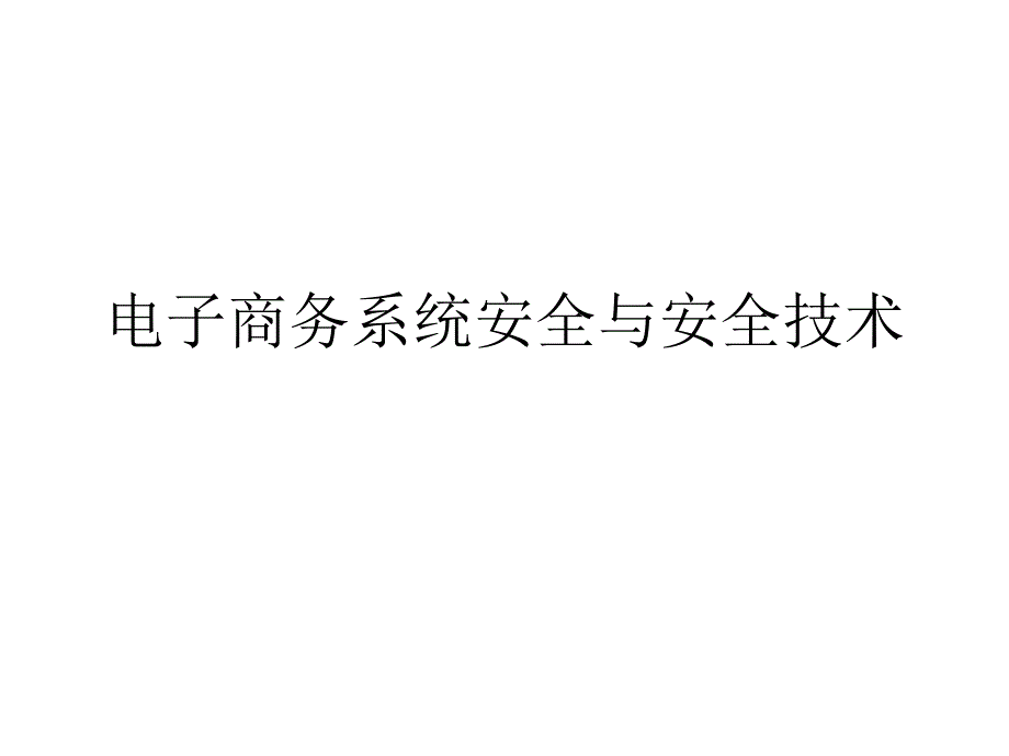 电子商务系统安全与安全技术PPT课件_第1页