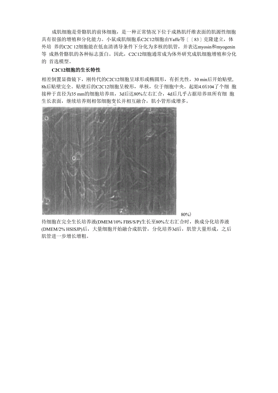 C2C12细胞的生长特性_第1页