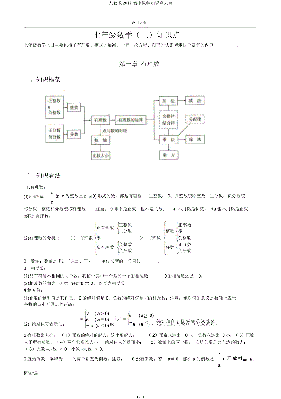 人教2017初中数学知识点大全.docx_第1页