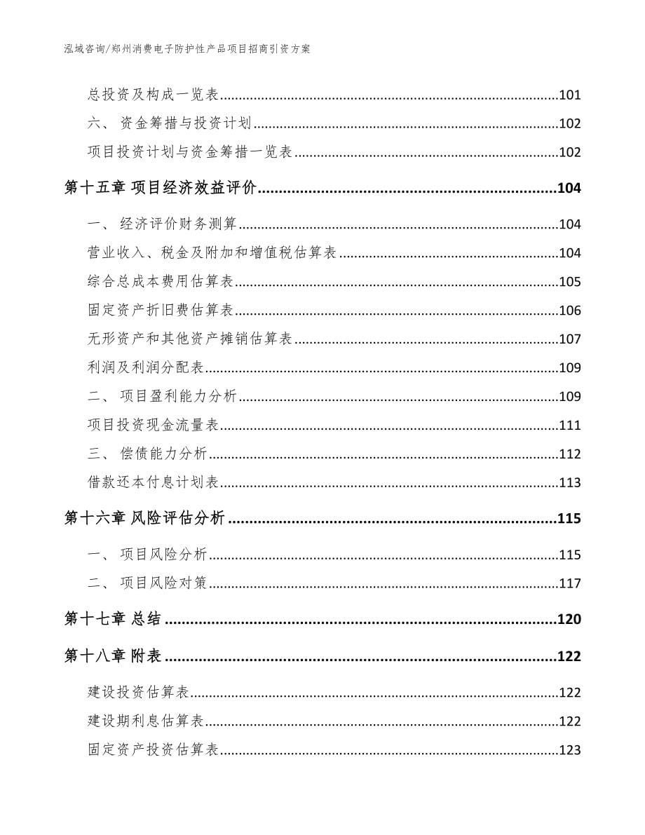 郑州消费电子防护性产品项目招商引资方案【模板】_第5页