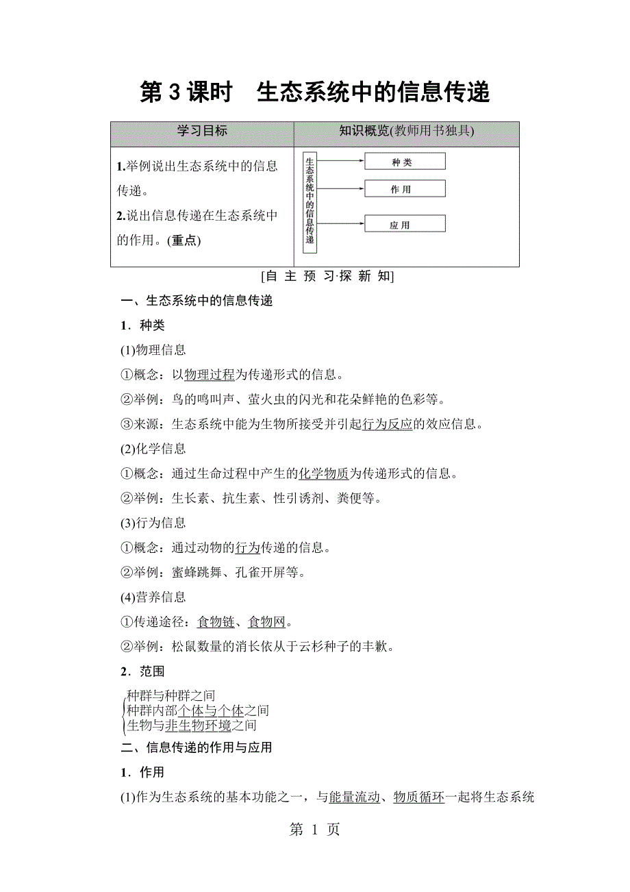 2023年第单元 第章 第节第课时生态系统中的信息传递.doc_第1页