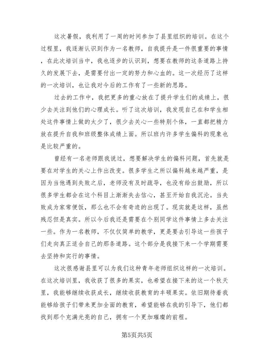 暑假教师培训总结（3篇）.doc_第5页