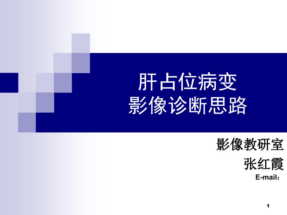 肝占位病变影像诊断思路_第1页