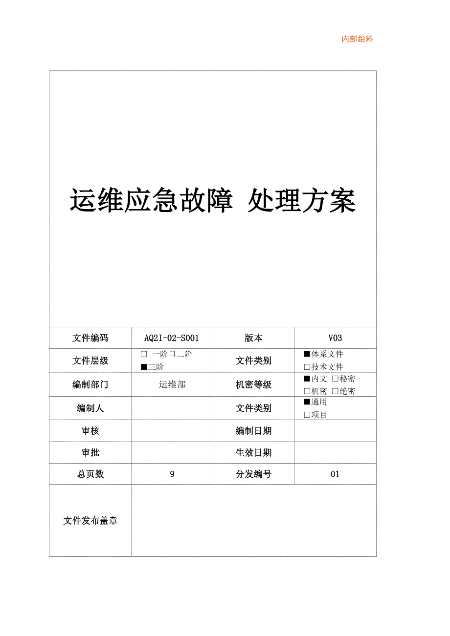 运维应急故障处理方案_第1页