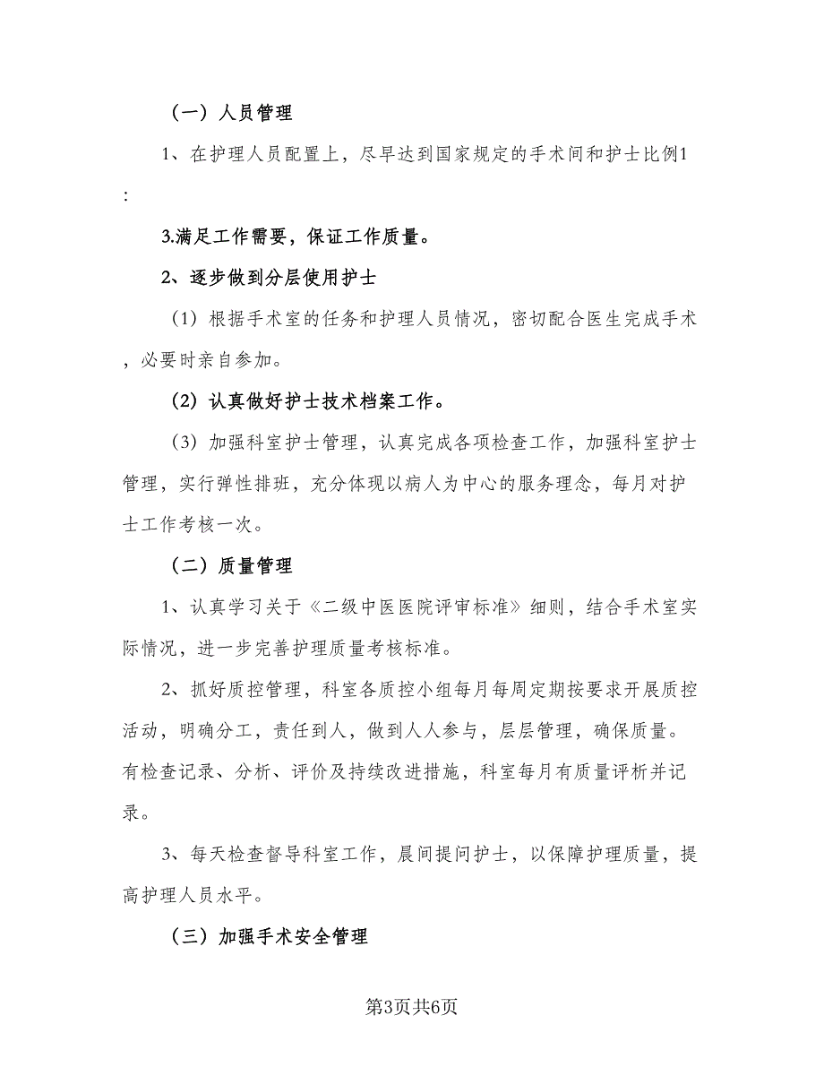 2023最新护士长个人工作计划范本（三篇）.doc_第3页