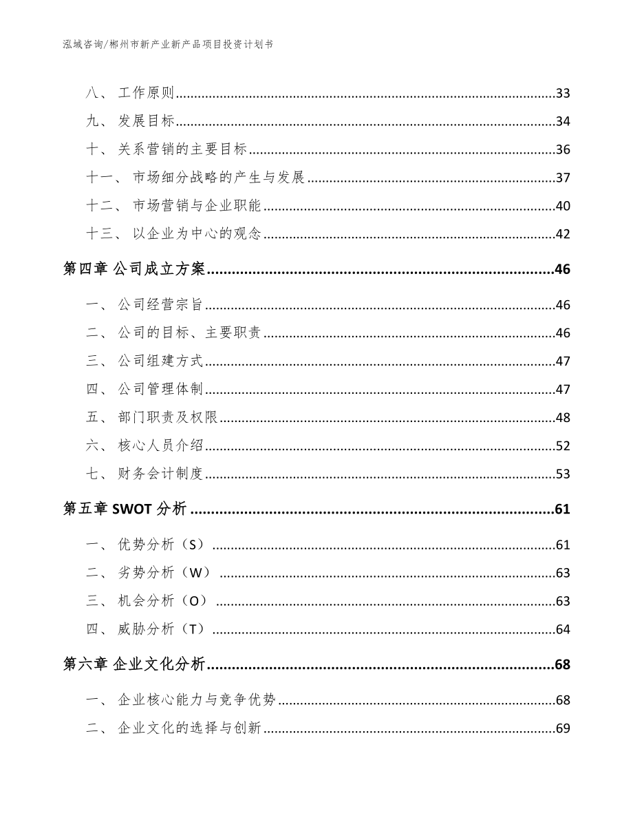 郴州市新产业新产品项目投资计划书【模板参考】_第2页