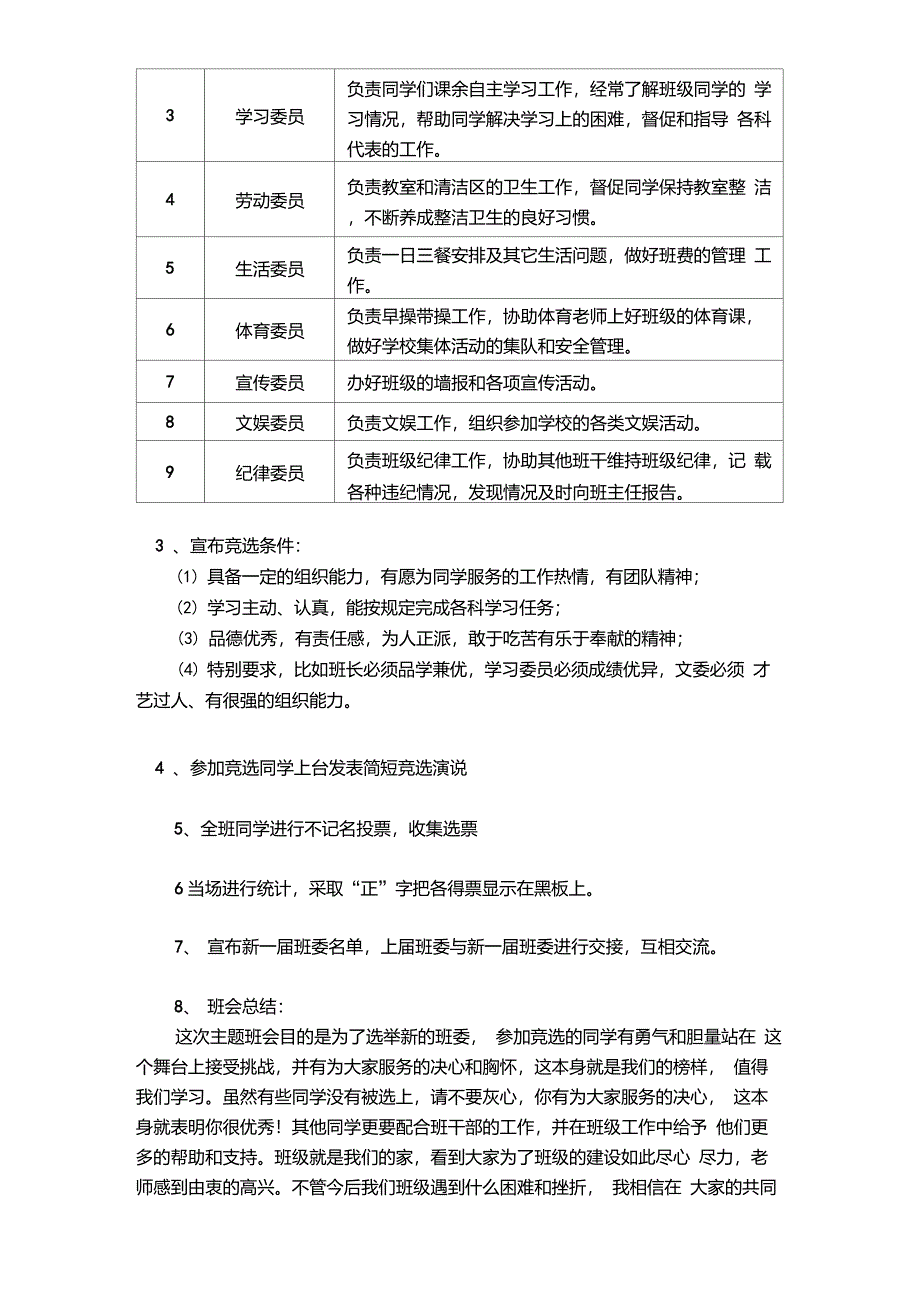 《班委竞选大会》主题班会教案_第2页