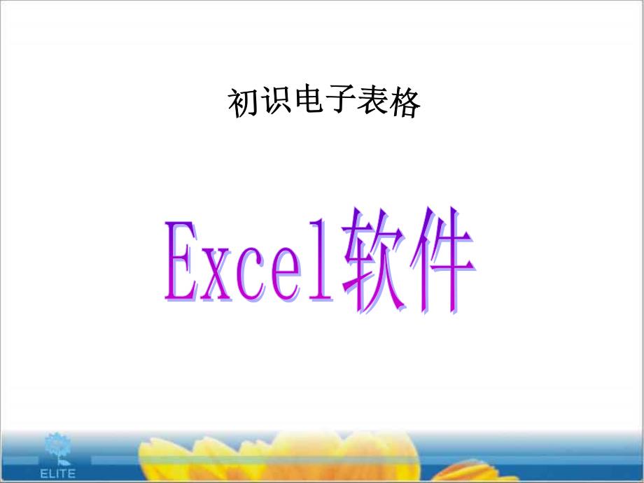 初识电子表格Excel公开课ppt课件_第1页