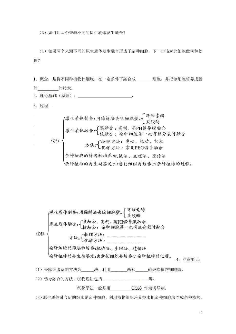 江苏省南京市高中生物第二章细胞工程2.2植物细胞工程的应用导学案无答案苏教版选修307201_第5页