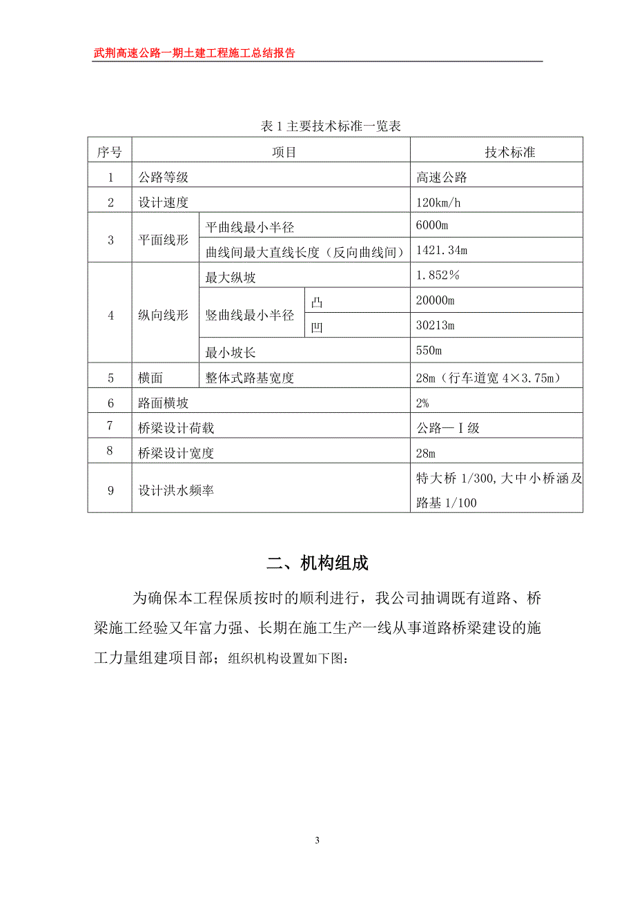 武荆高速公路一期土建工程施工总结报告_第3页