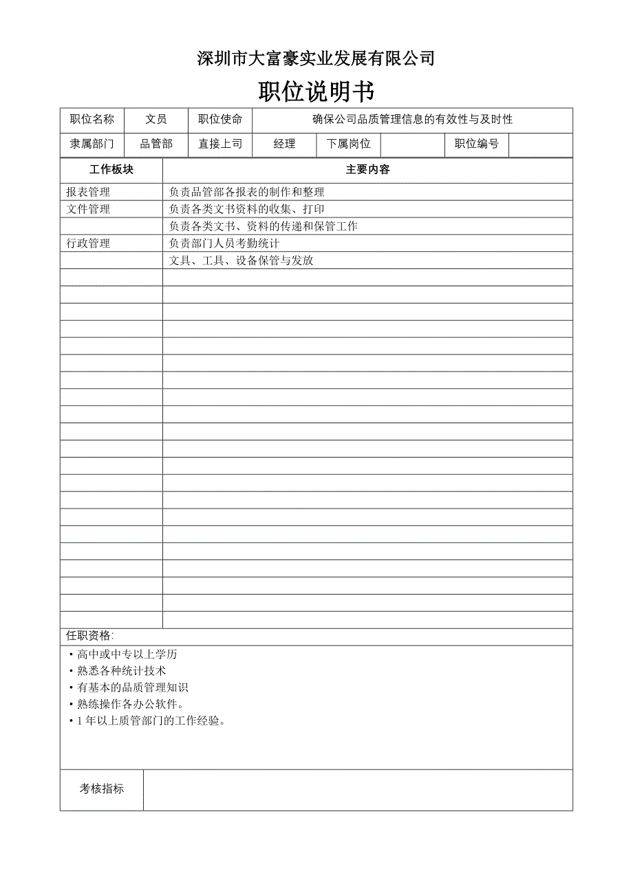 职位说明书-品管部_第4页