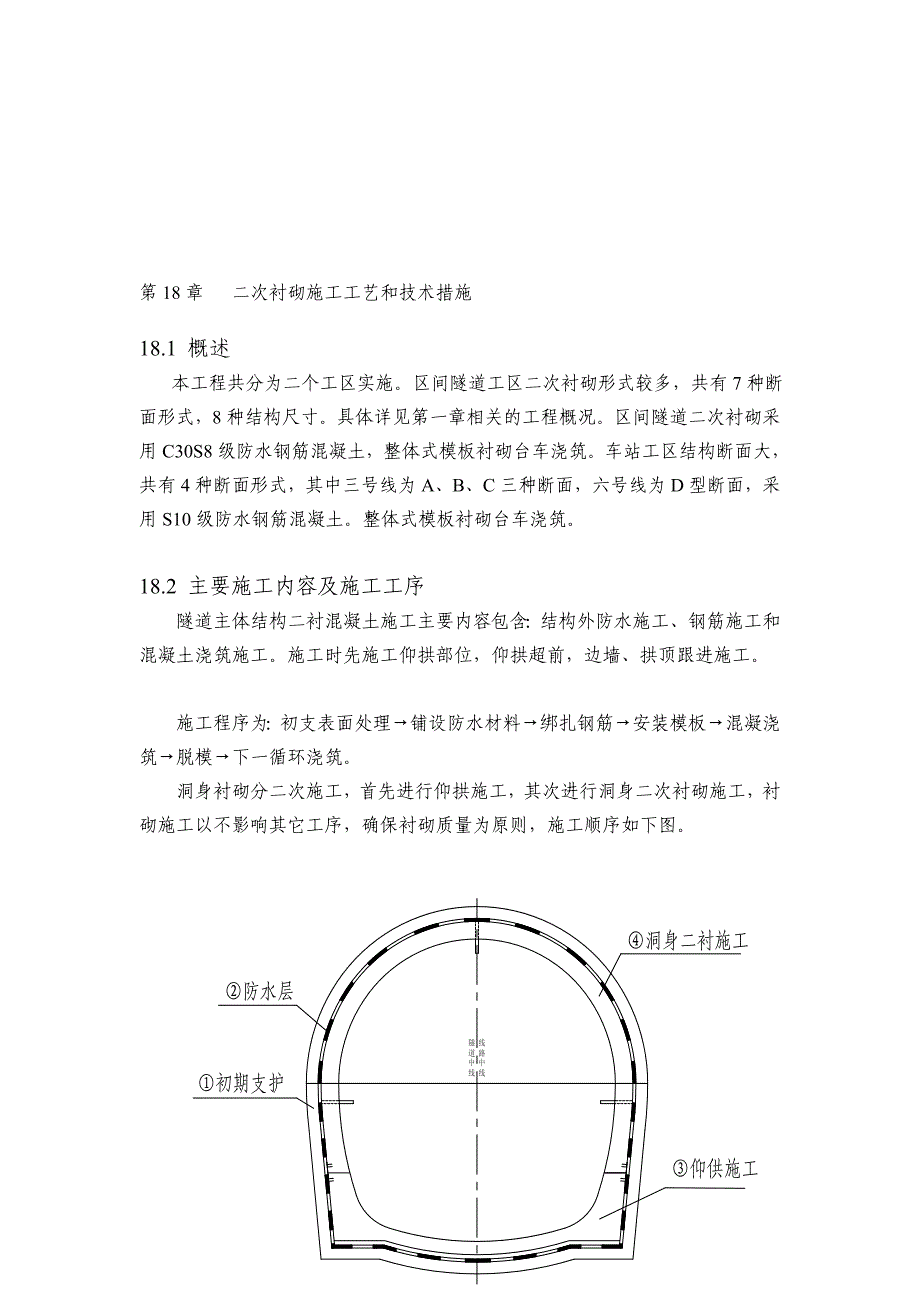 [考试]二次衬砌施工工艺和技术措施章_第1页