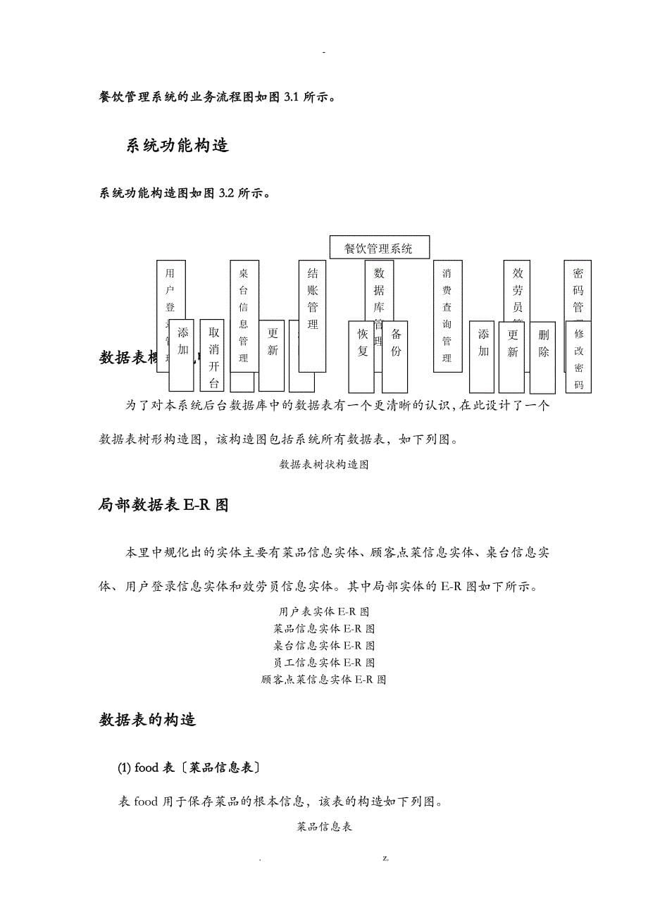 餐饮管理系统数据库课程设计报告论文_第5页