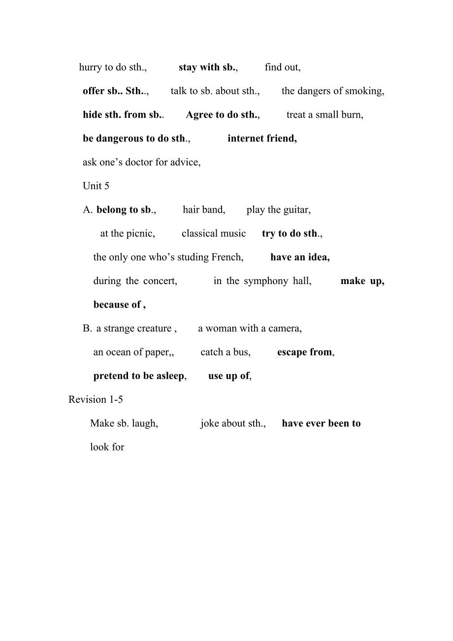 九年级英语复习资料(词组和句式2)_第2页