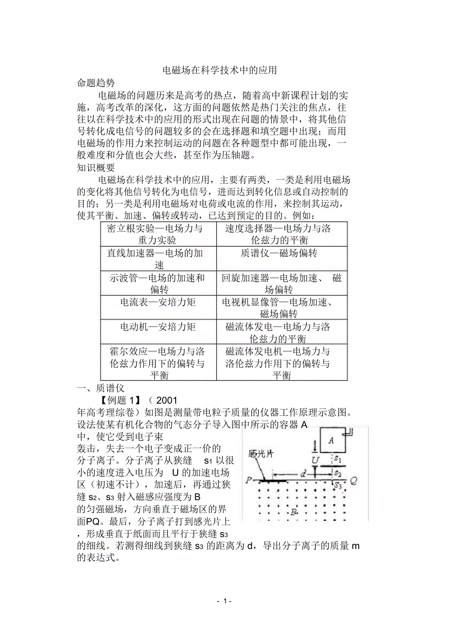 电磁场在科学技术中的应用_第1页