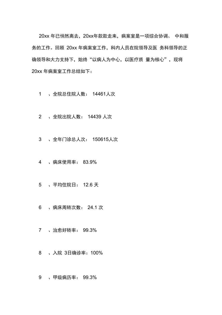 2020年病案室年终工作总结范文3篇_第2页