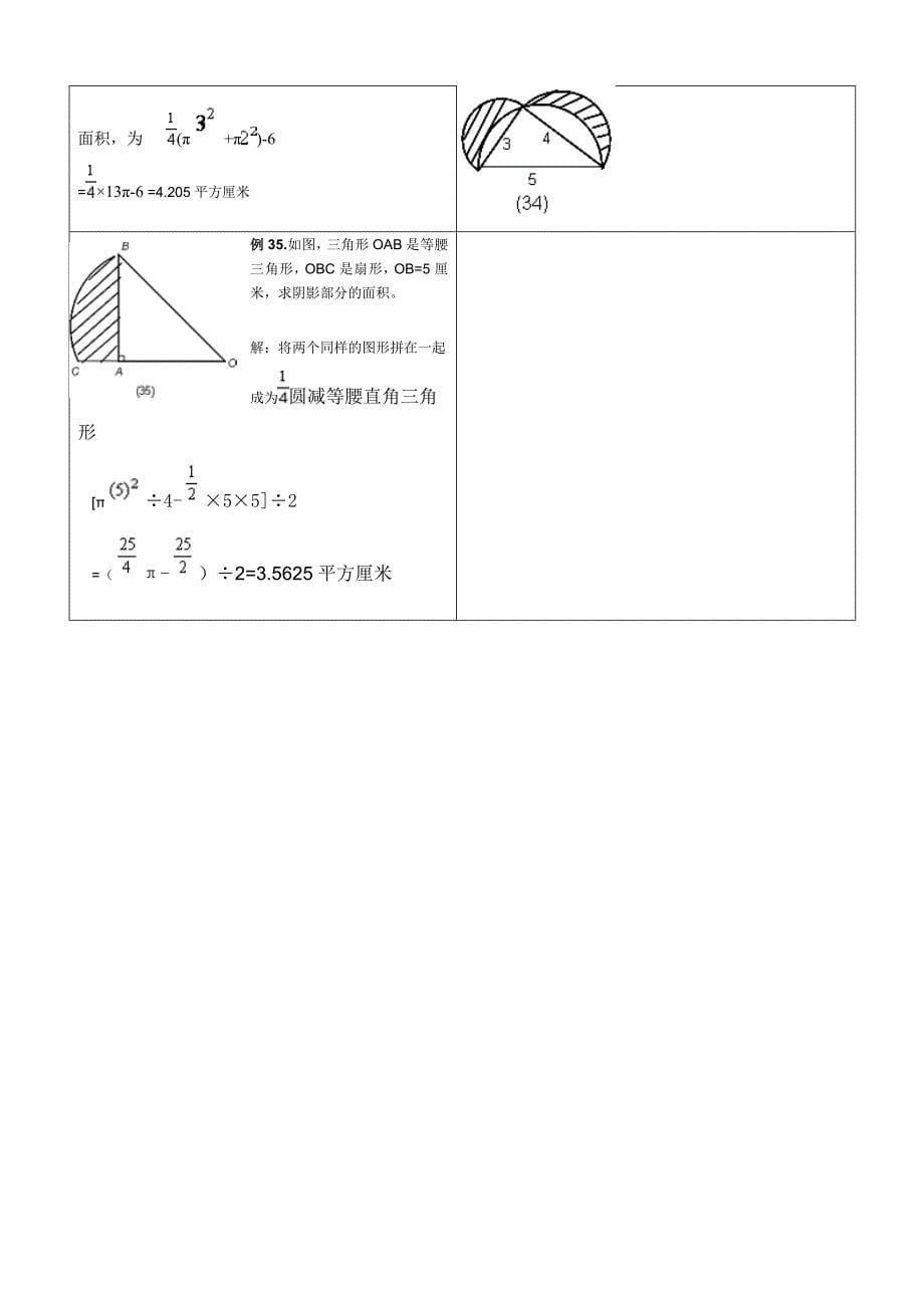 小学六年级求阴影部分面积试题和标准答案_第5页