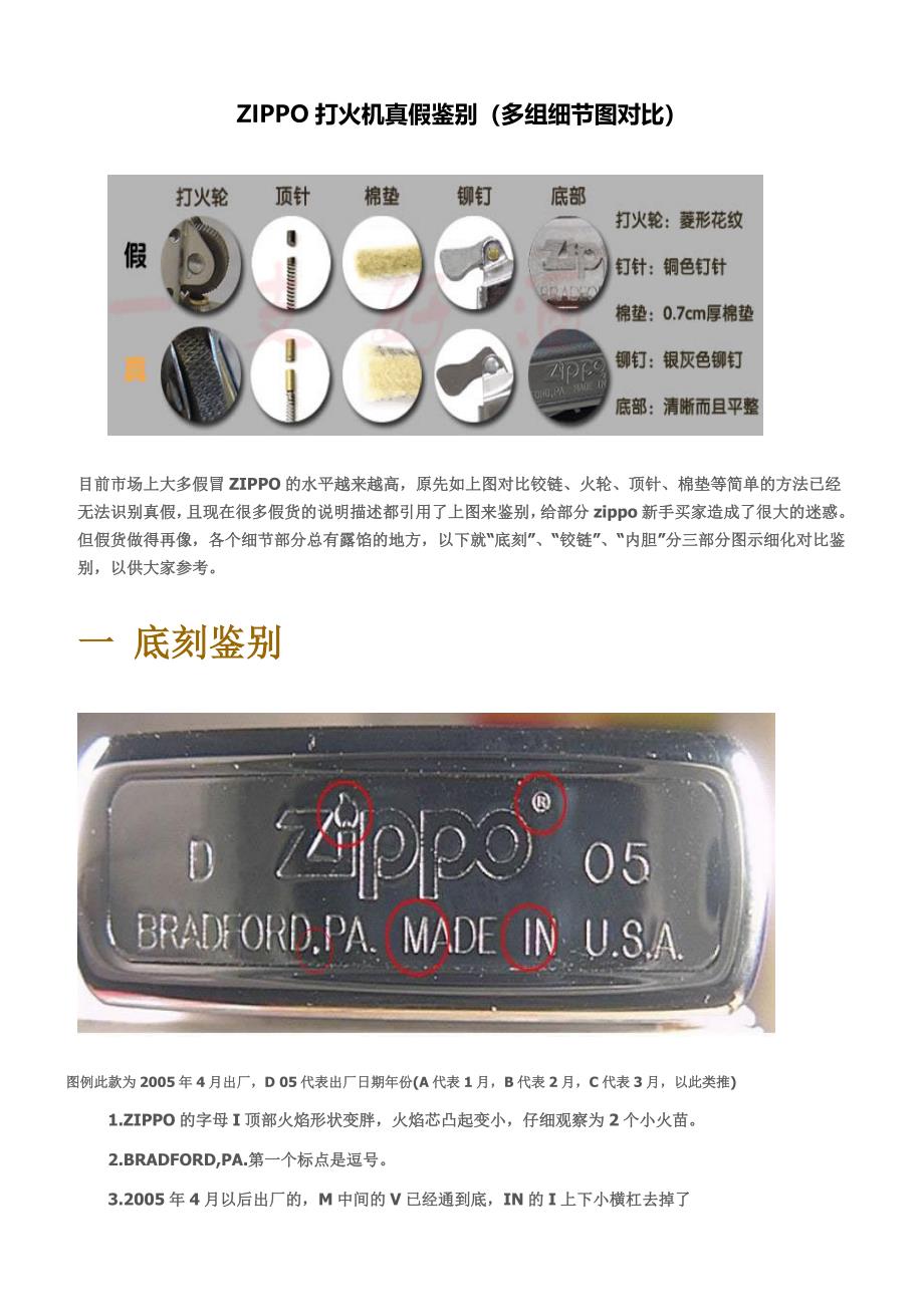 ZIPPO打火机真假鉴别(多组细节图对比)_第1页