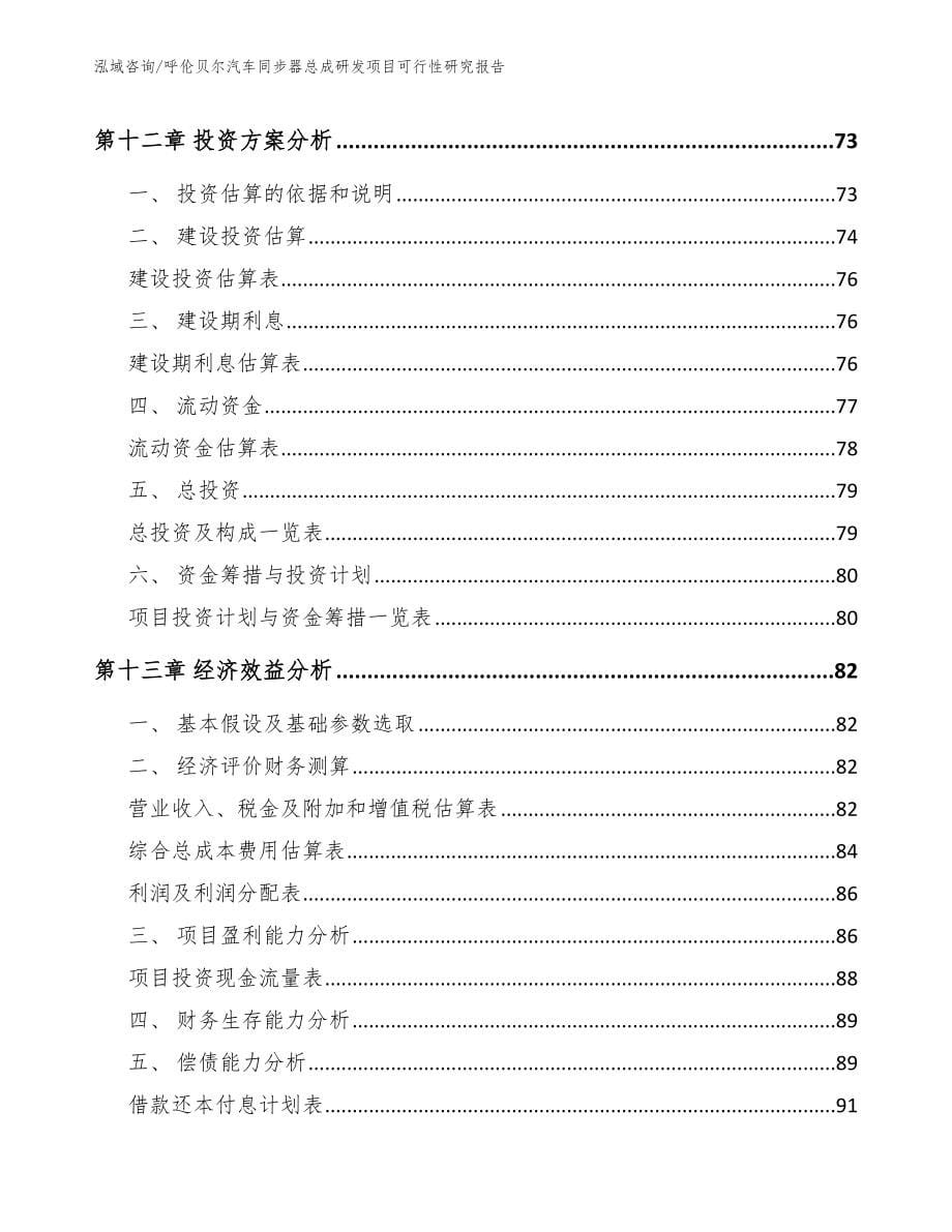 呼伦贝尔汽车同步器总成研发项目可行性研究报告_第5页