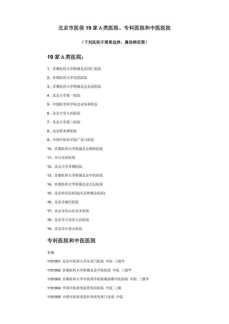 北京医保家类医院_第1页