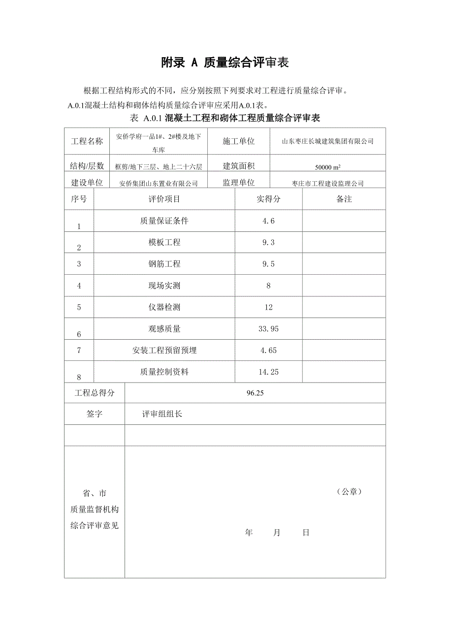 优质结构打分表_第1页