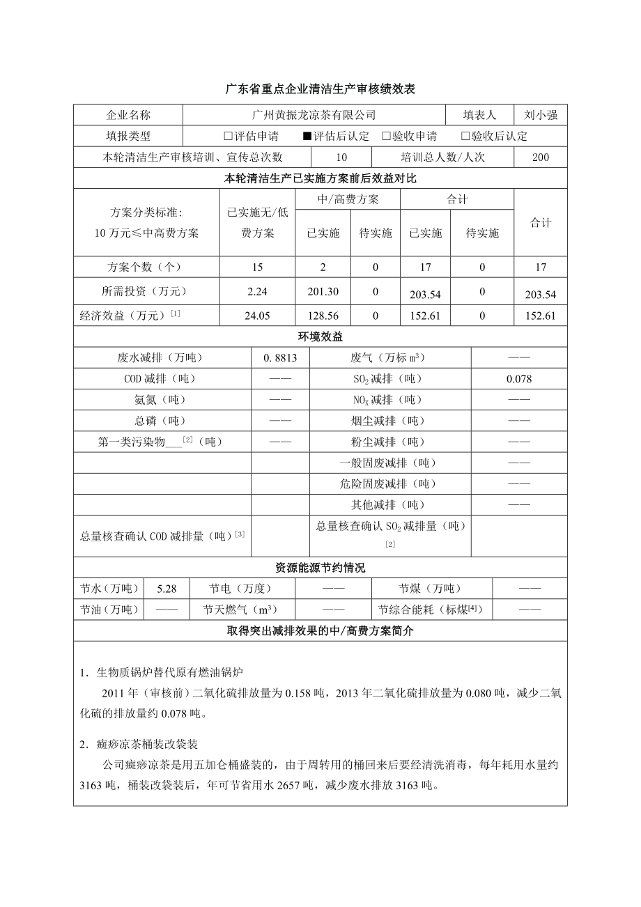 凉茶有限公司清洁生产审核报告_第3页