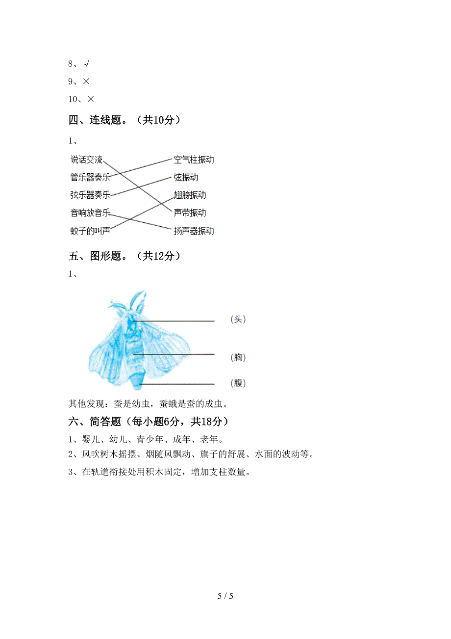 人教版三年级科学下册期中试卷加答案.doc_第5页