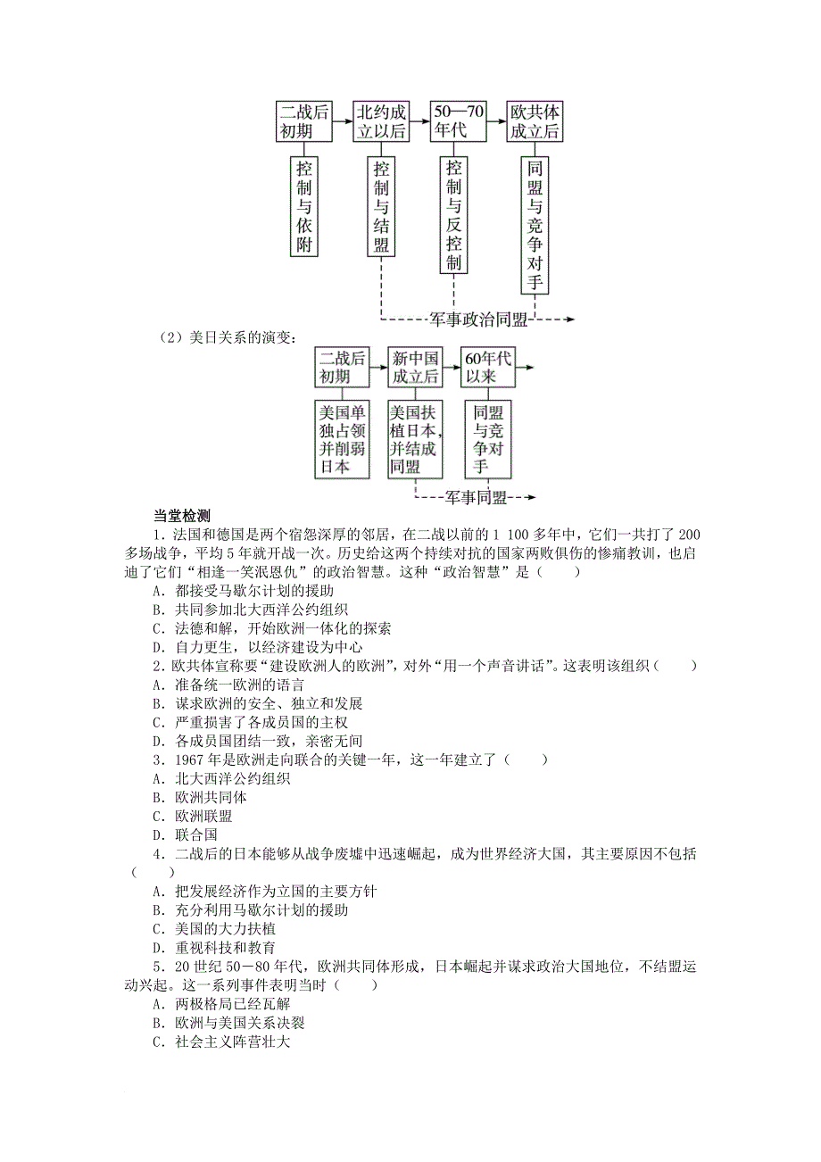 高中历史 第七单元 复杂多样的当代世界 25 世界多极化趋势学案 岳麓版必修1_第2页