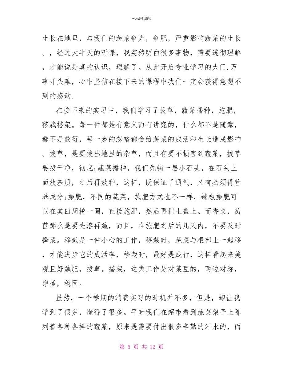 蔬菜实习心得_第5页