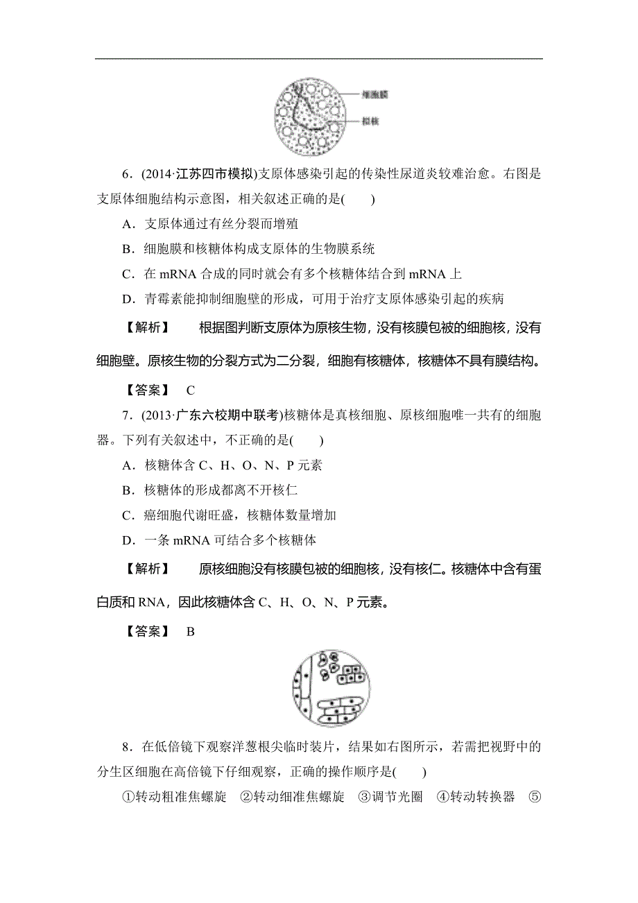 12　细胞的多样性和统一性同步练习人教版必修一_第3页