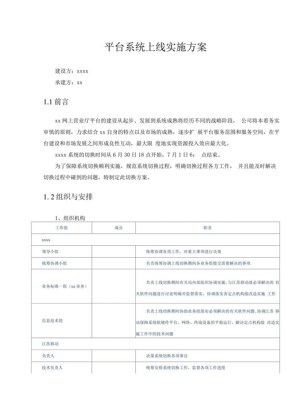 平台系统上线实施方案.docx_第1页