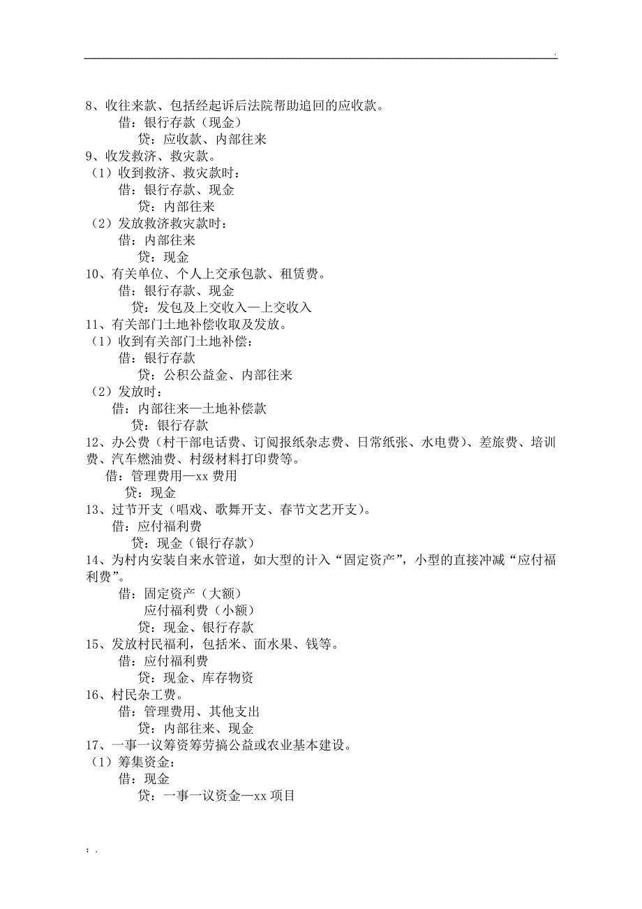 村集体经济组织日常经济业务会计分录_第2页