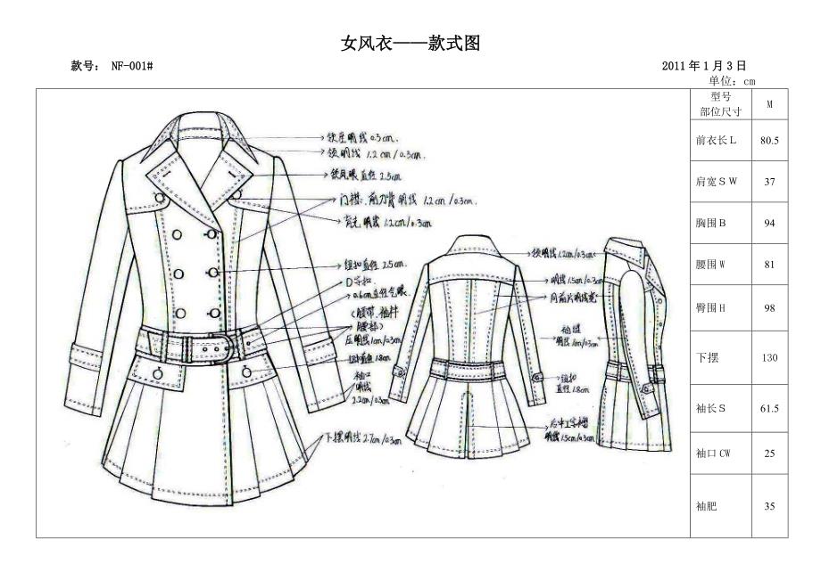 成衣生产与纸样设计 (女风衣生产指导书).doc_第3页