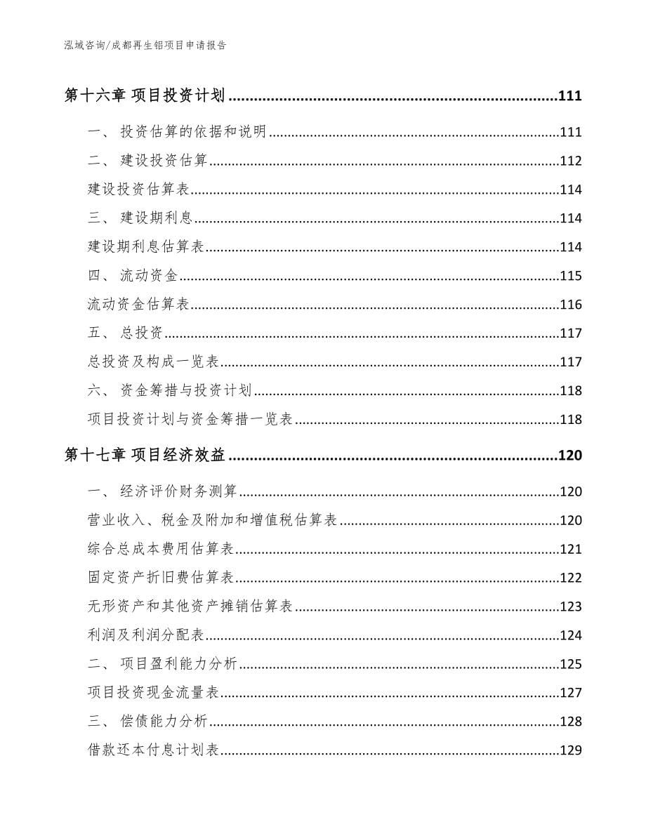 成都再生铝项目申请报告【范文】_第5页