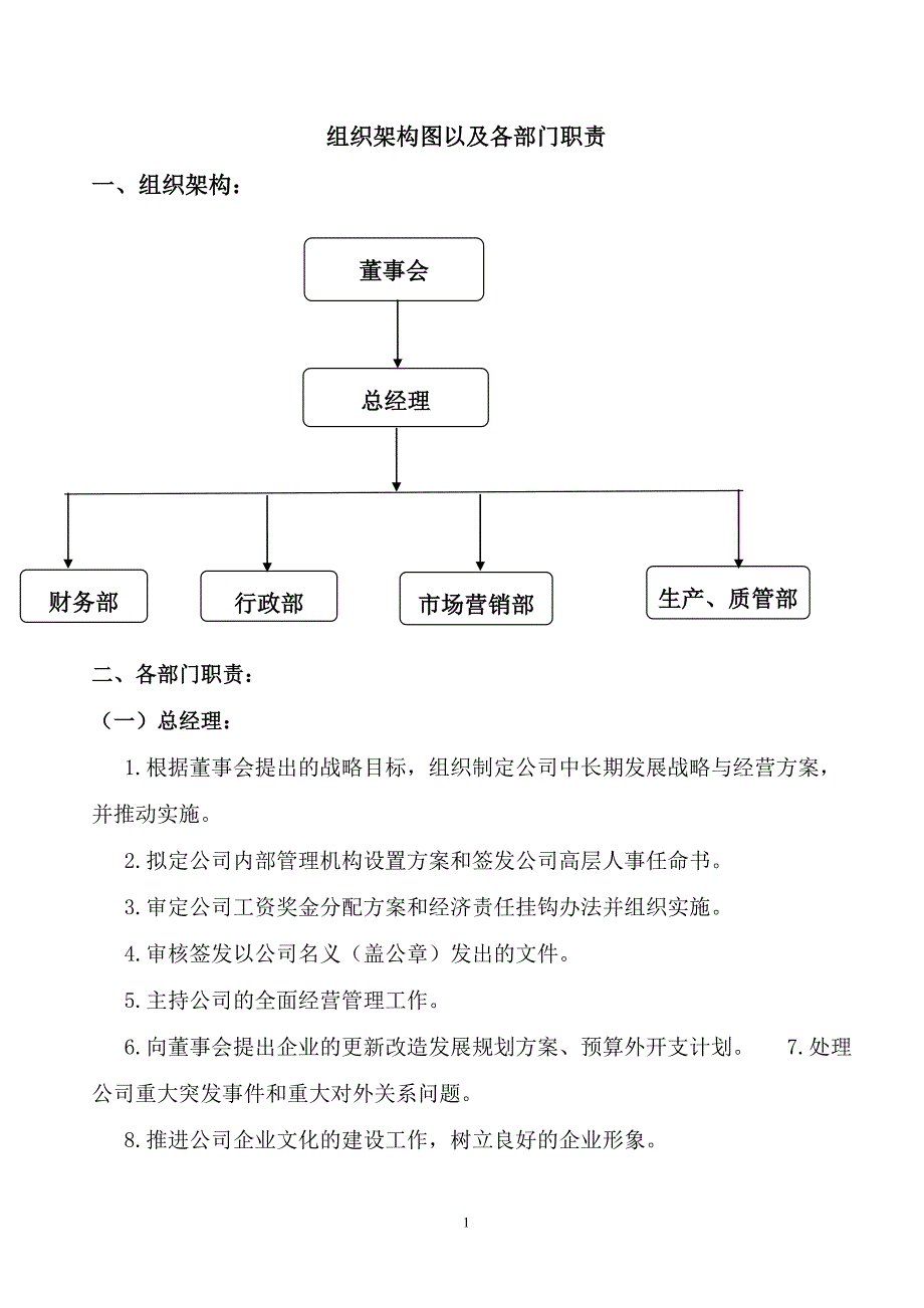 公司组织架构图及部门职责.doc_第1页