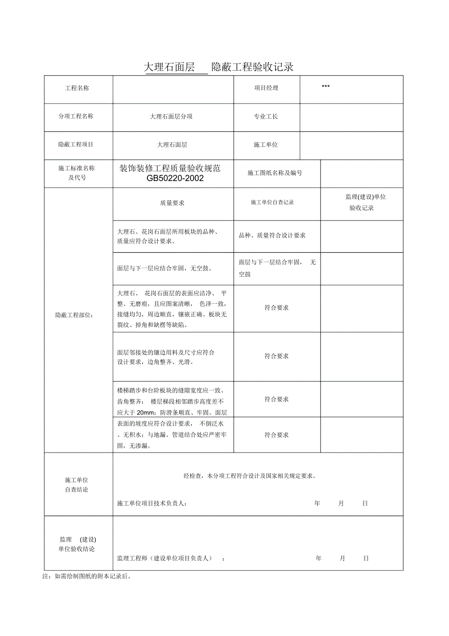 全套办公楼装饰装修隐蔽工程验收记录表_第3页