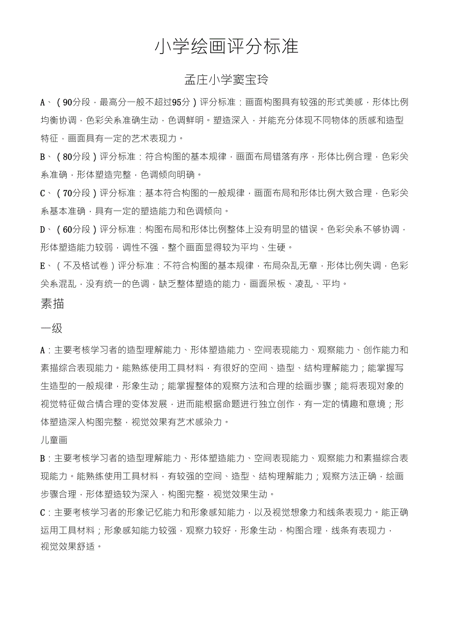 小学绘画评分标准_第1页