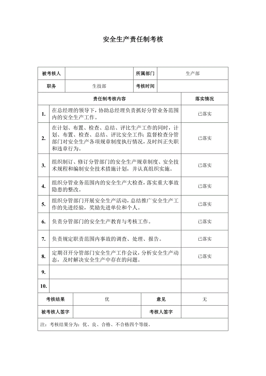 安全责任制考核样表_第1页