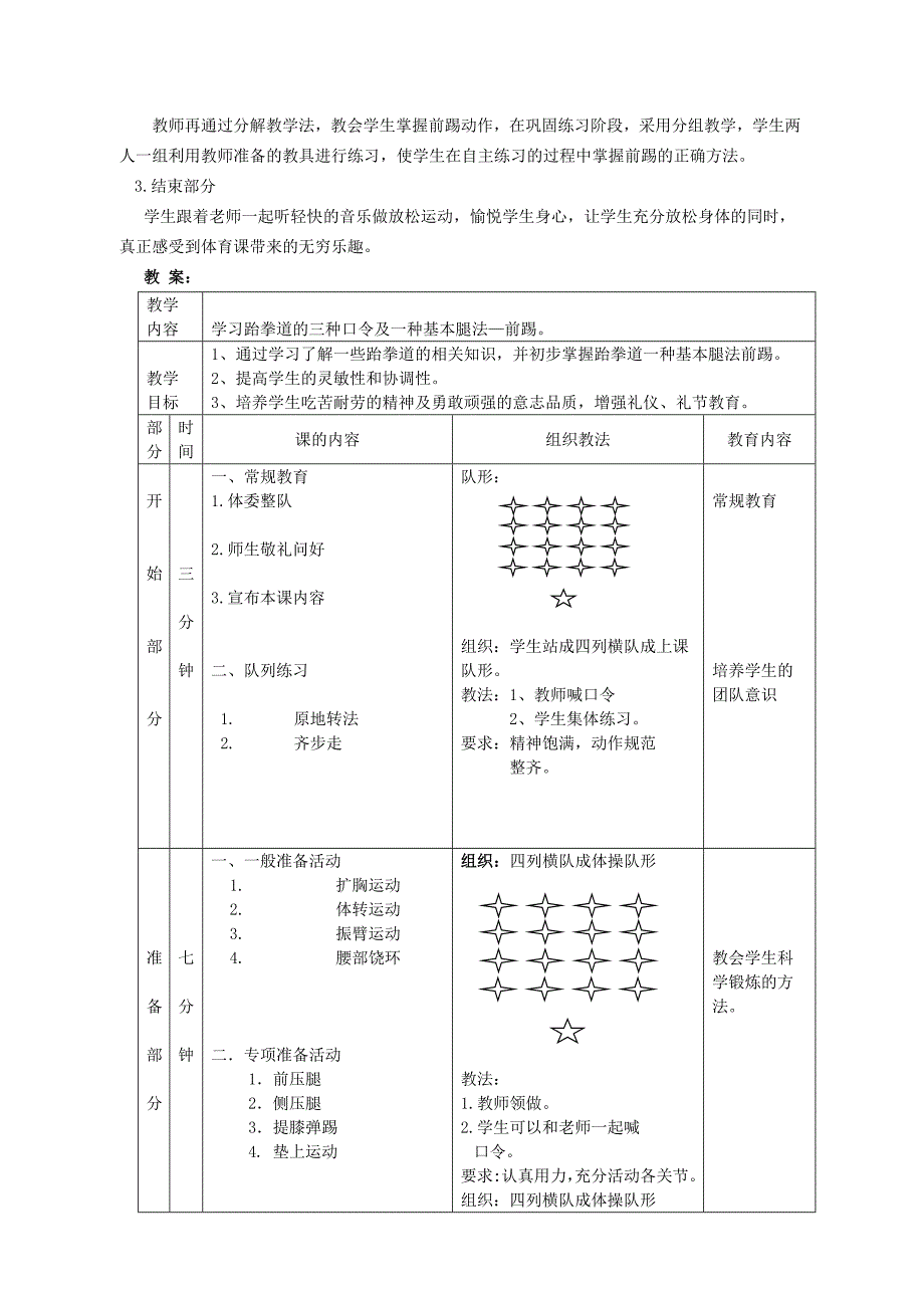 小学体育兴趣课—《跆拳道》教学案例_第2页