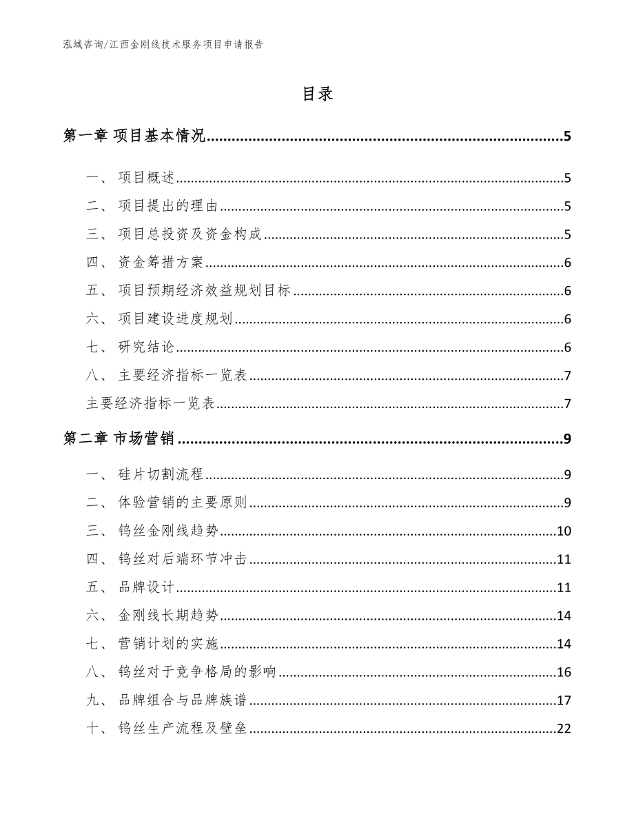 江西金刚线技术服务项目申请报告_第1页
