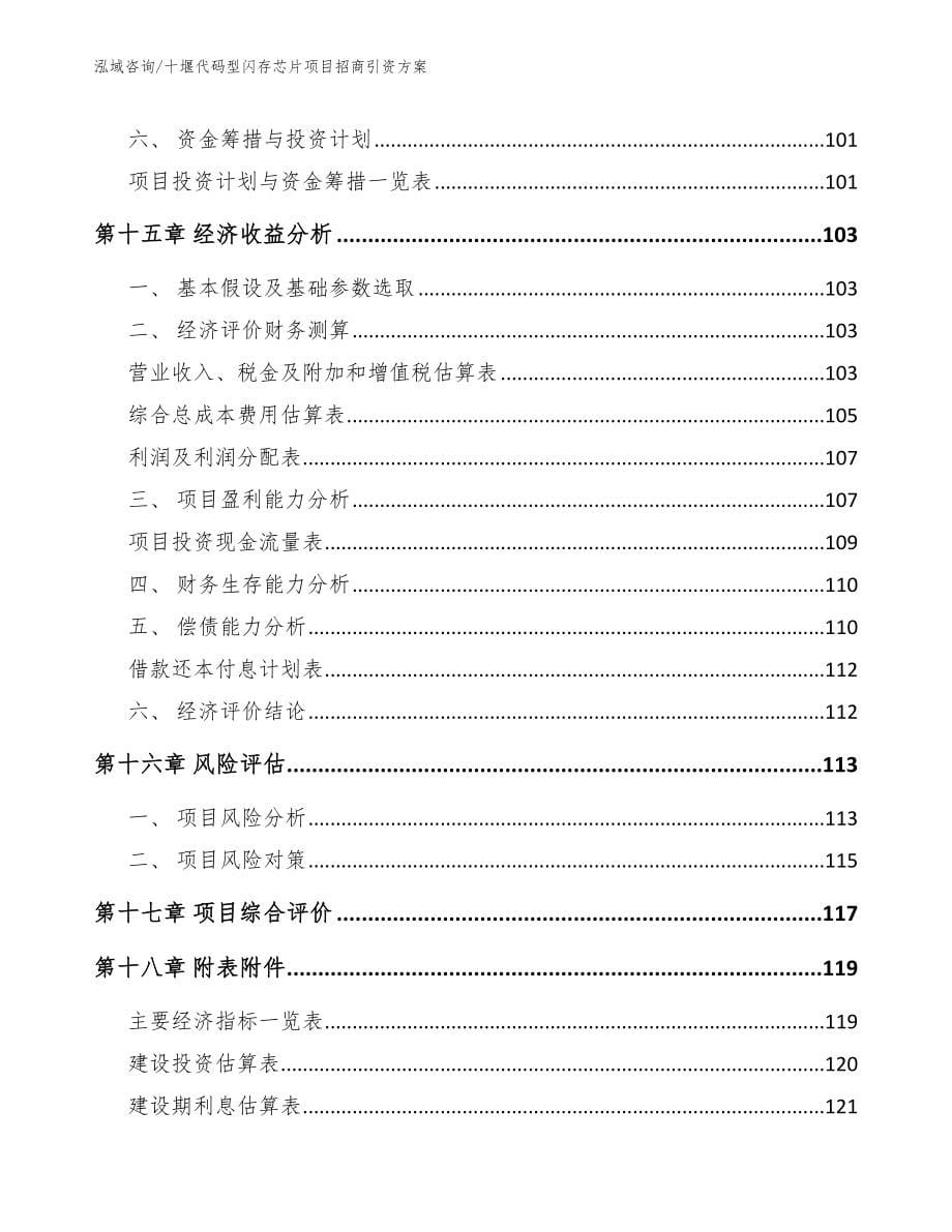 十堰代码型闪存芯片项目招商引资方案_第5页