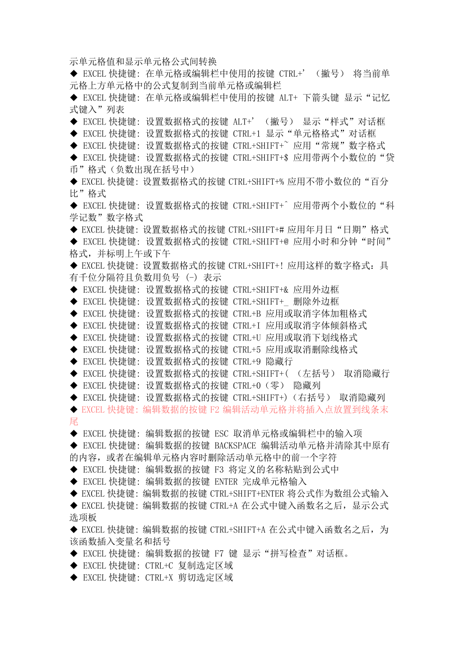 EXCEL快捷键大全和EXCEL 常用技巧整理.doc_第4页