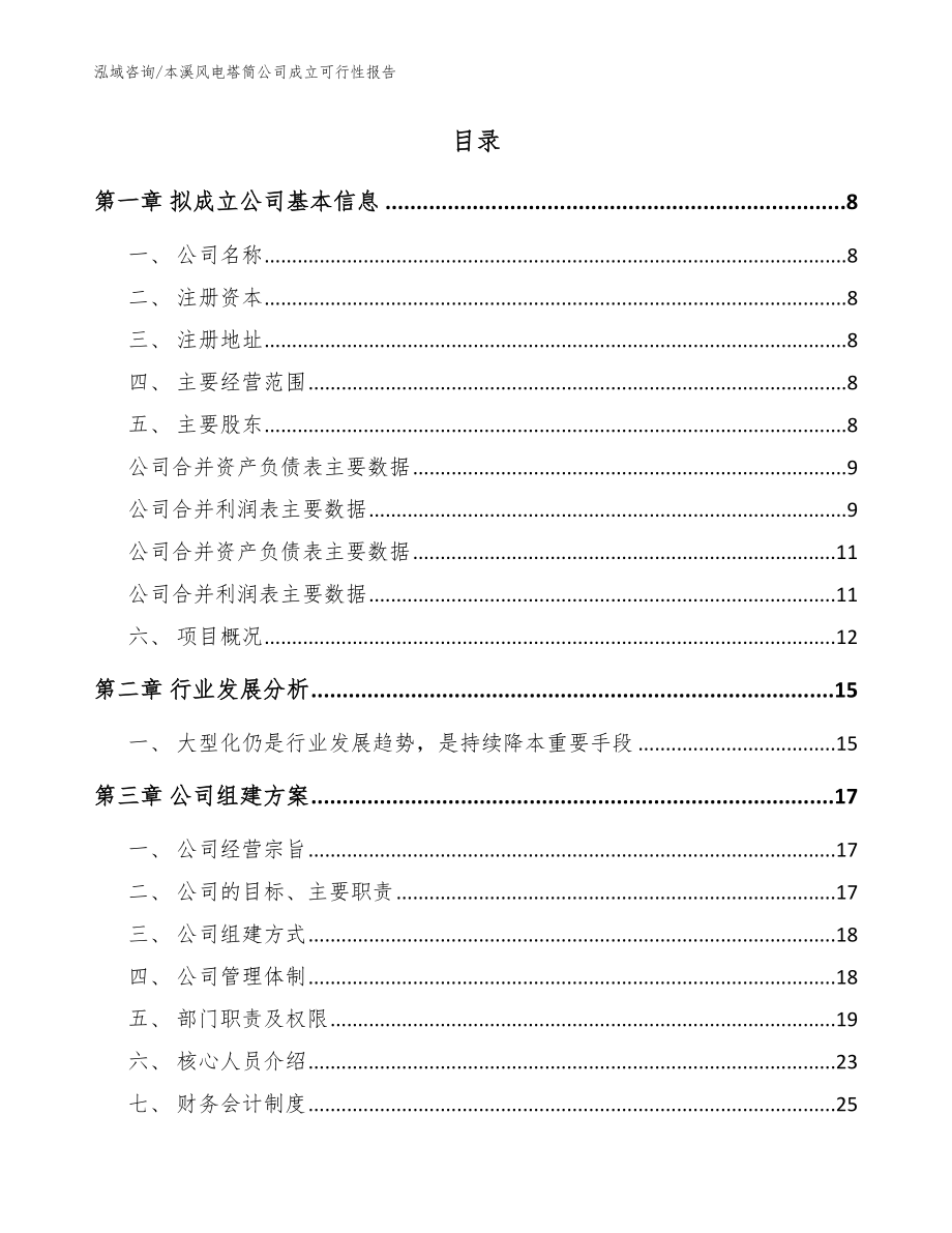 本溪风电塔筒公司成立可行性报告【范文模板】_第2页