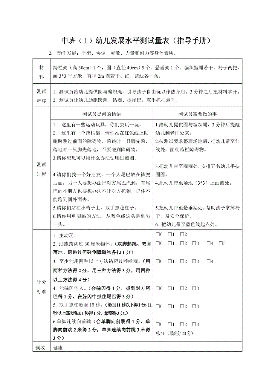 健康领域幼儿发展评价(小中大).doc_第3页