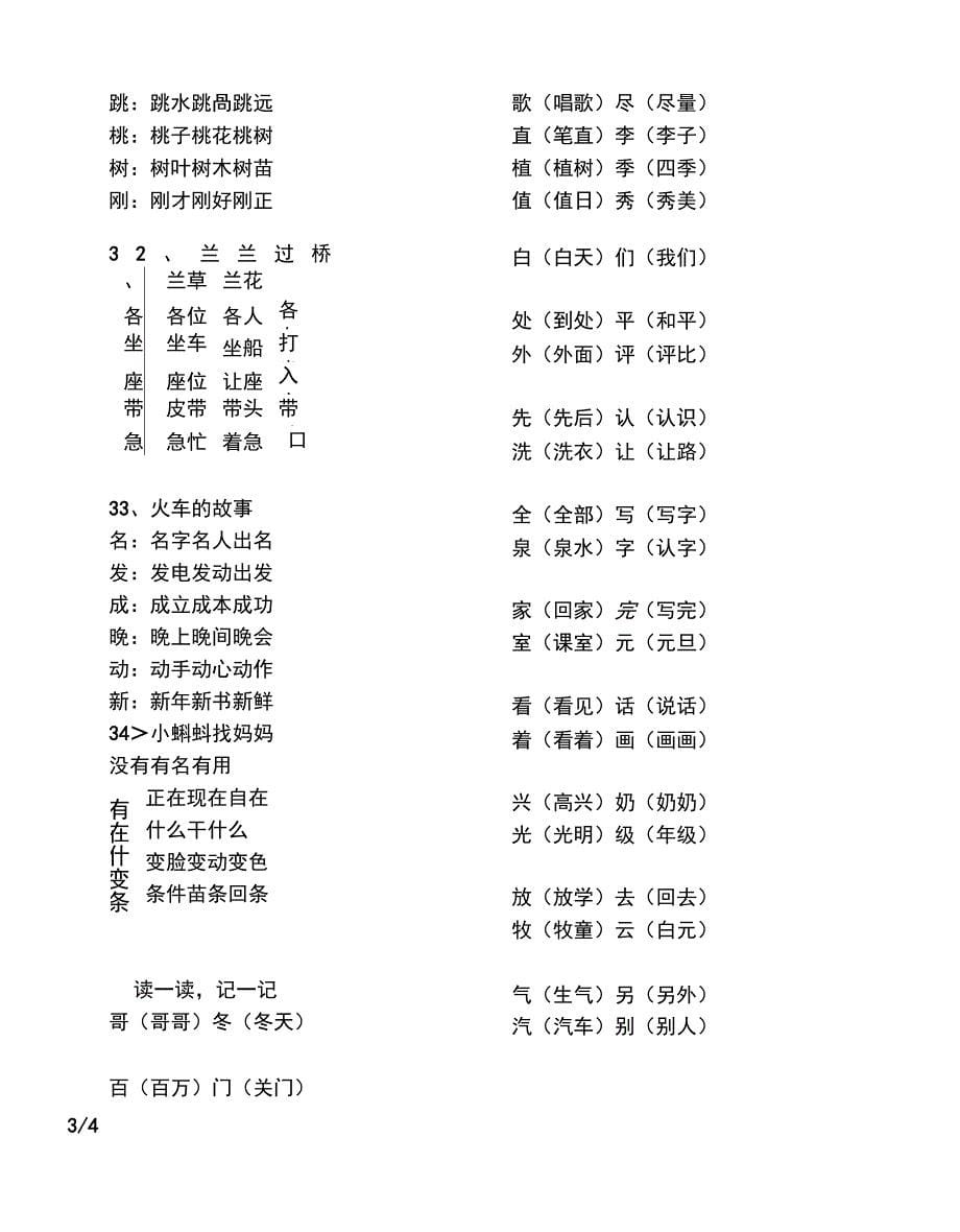 一级下学期四会字组词_第5页