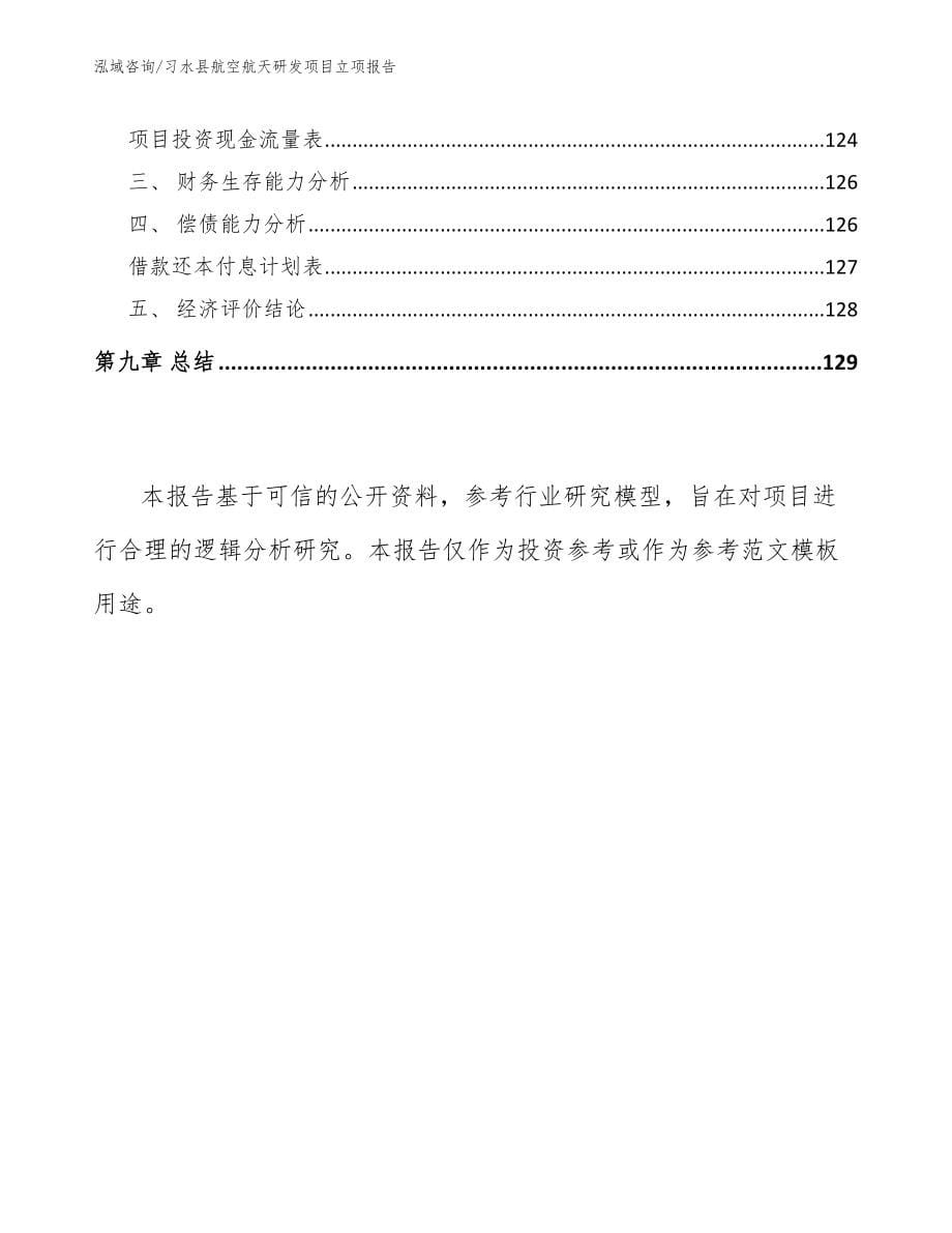 习水县航空航天研发项目立项报告（范文）_第5页