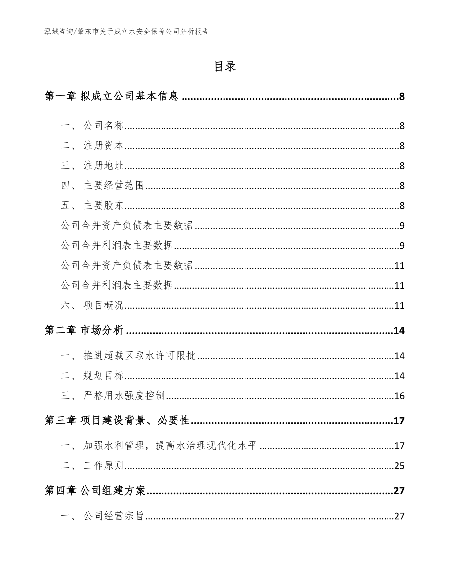 肇东市关于成立水安全保障公司分析报告（模板范文）_第2页